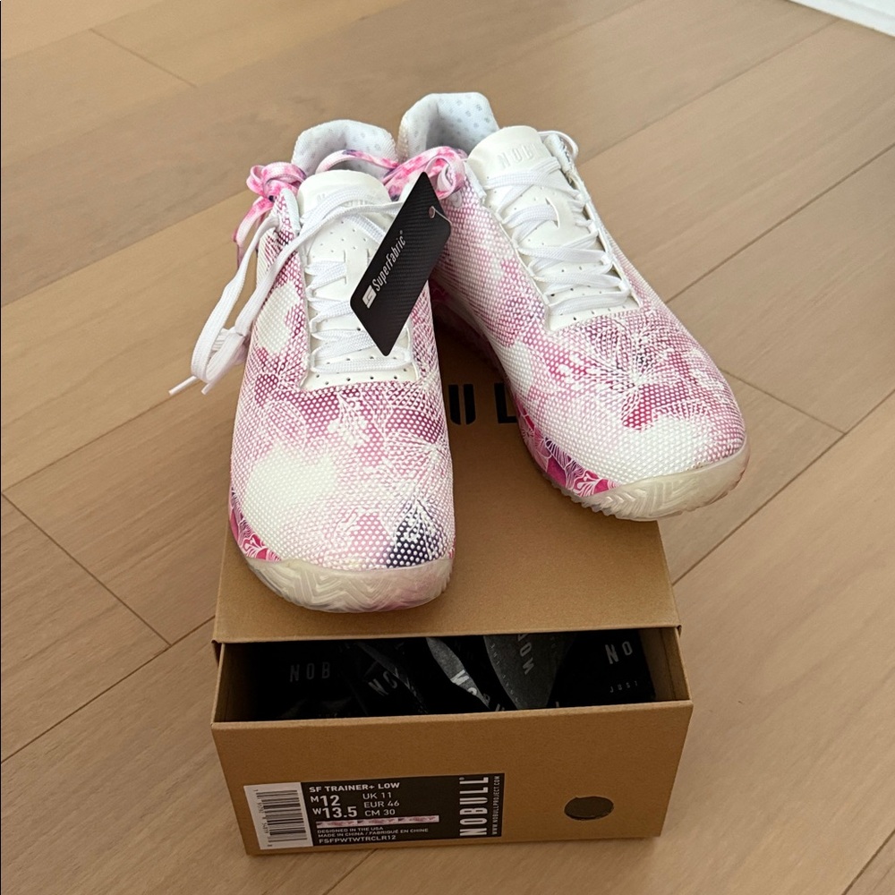 Pink and White Low-Top Sneakers